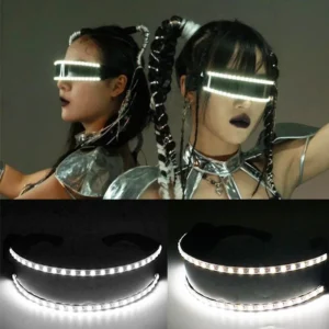 Óculos luminosos futuristas Cyberpunk, óculos tipo de rave